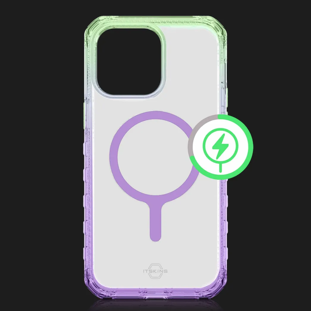 Чехол ITSkins SUPREME R PRISM with MagSafe для iPhone 14 Plus (Light Green / Light Purple)