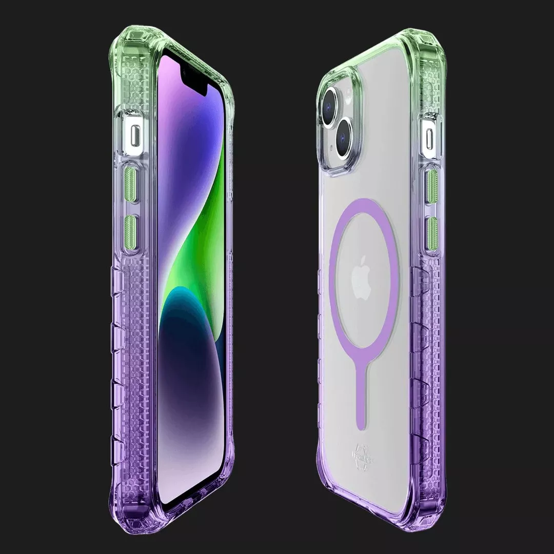 Чохол ITSkins SUPREME R PRISM with MagSafe для iPhone 14/13 (Light Green / Light Purple)