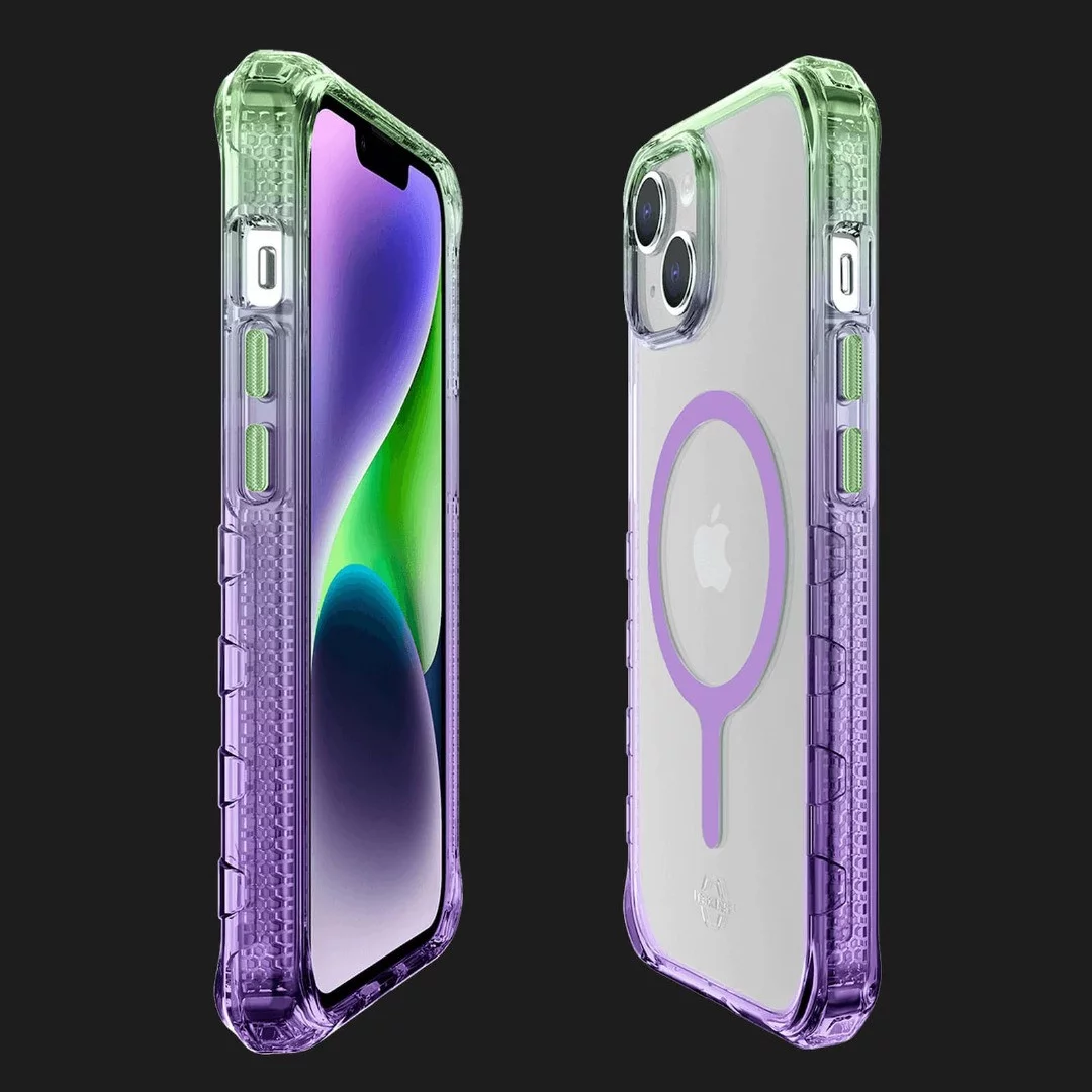 Чехол ITSkins SUPREME R PRISM with MagSafe для iPhone 14 Plus (Light Green / Light Purple)
