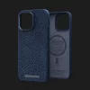 Чехол Elements Njord Salmon Leather MagSafe для iPhone 14 Pro (Blue)