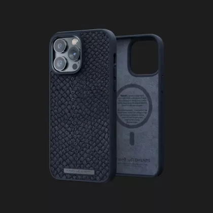 Чохол Elements Njord Salmon Leather MagSafe для iPhone 14 Pro (Black)