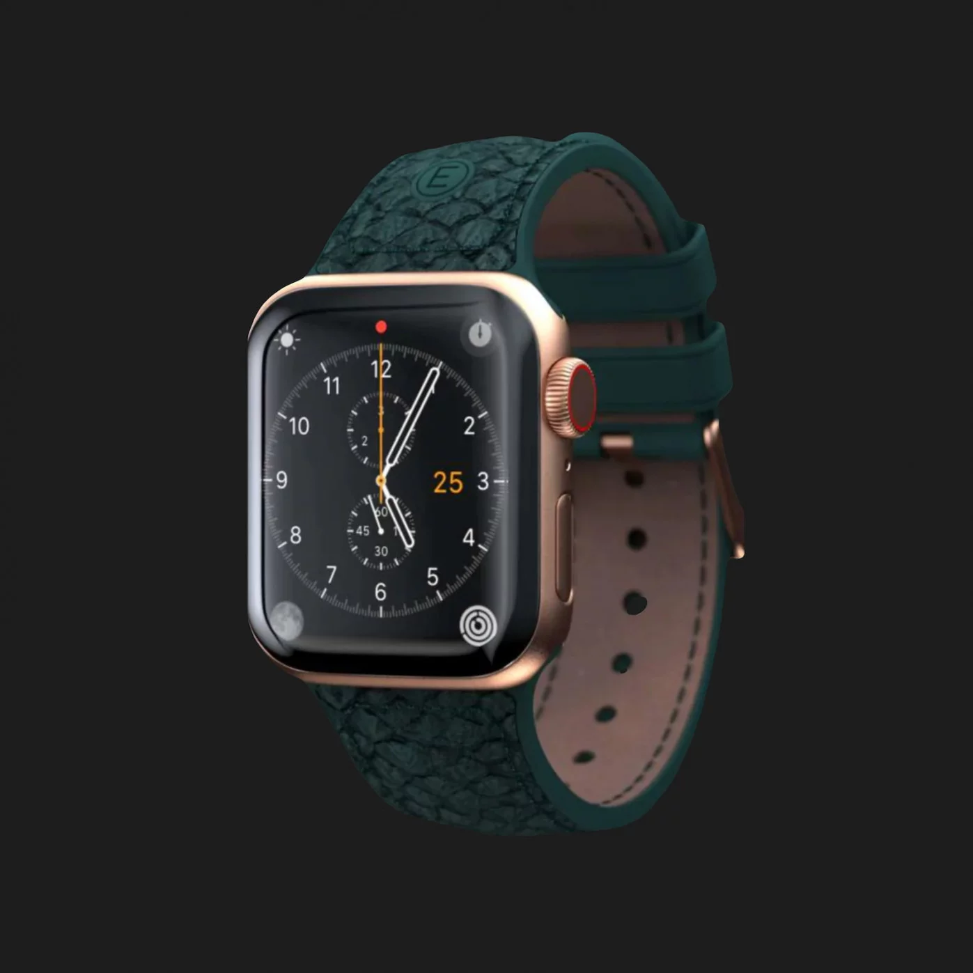 Ремешок Elements Njord Salmon Leather Strap для Apple Watch 49/46/45/44mm (Dark Green) (SL14122)