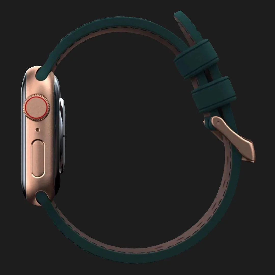 Ремешок Elements Njord Salmon Leather Strap для Apple Watch 49/46/45/44mm (Dark Green) (SL14122)