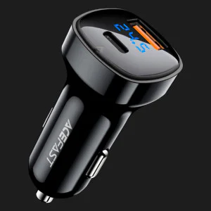 Автомобільний зарядний пристрій Acefast B4 66W (Type-C+USB) (Black) в Хмельницькому