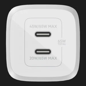 Зарядное устройство Belkin 65W GAN PD PPS Dual USB-С - USB-С 2m (White) в Луцке