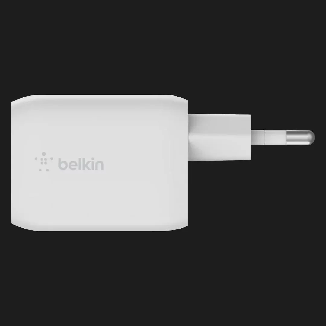 Зарядний пристрій Belkin 65W GAN PD PPS Dual USB-С - USB-С 2m (White)