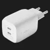 Зарядний пристрій Belkin 65W GAN PD PPS Dual USB-С - USB-С 2m (White)