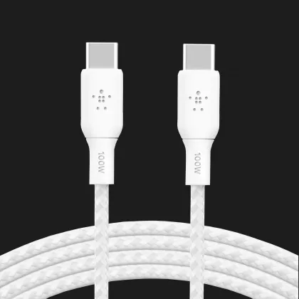 Кабель Belkin Braided USB-C 100W 3m (White)