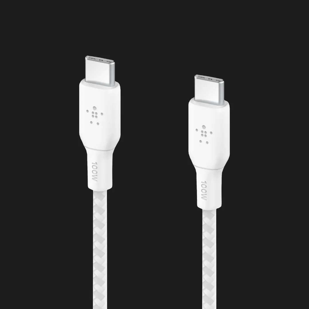 Кабель Belkin Braided USB-C 100W 3m (White)
