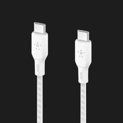 Кабель Belkin Braided USB-C 100W 3m (White)