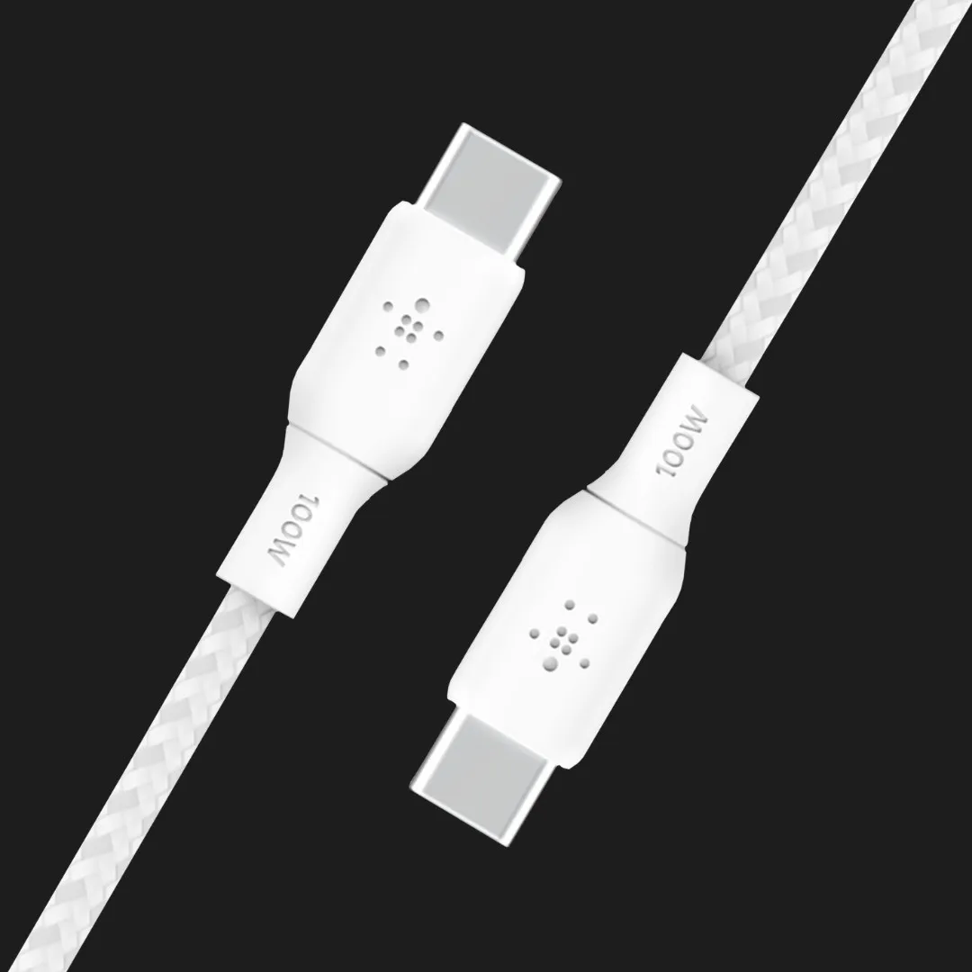 Кабель Belkin Braided USB-C 100W 3m (White)