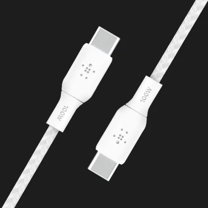 Кабель Belkin Braided USB-C 100W 3m (White)