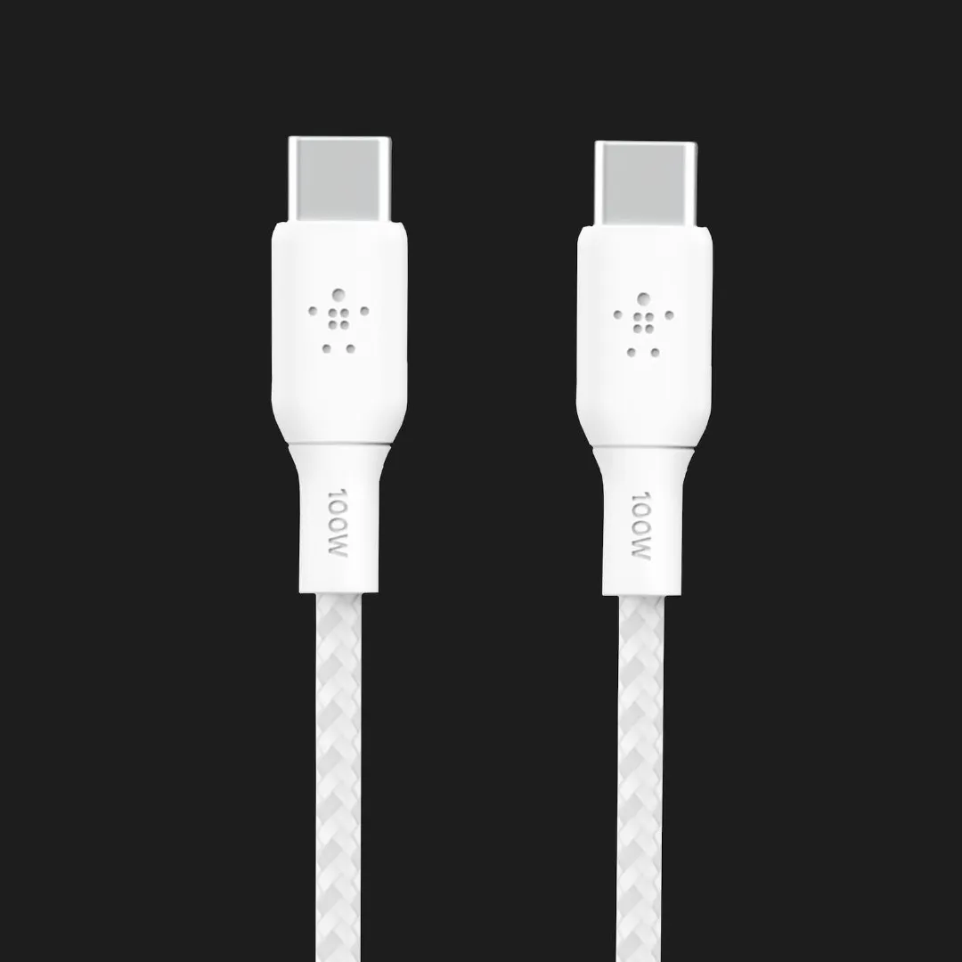 Кабель Belkin Braided USB-C 100W 3m (White)