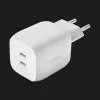 Зарядний пристрій Belkin Home Charger 45W GAN PD PPS Dual USB-С (White)