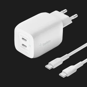 Зарядное устройство Belkin 65W GAN PD PPS Dual USB-С - USB-С 2m (White) в Луцке