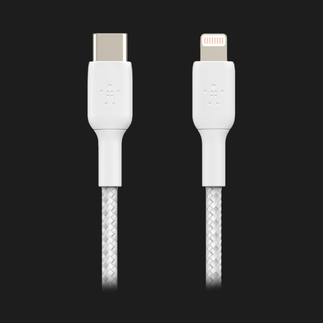 Кабель Belkin Braided USB-С to Lightning 1m (White)