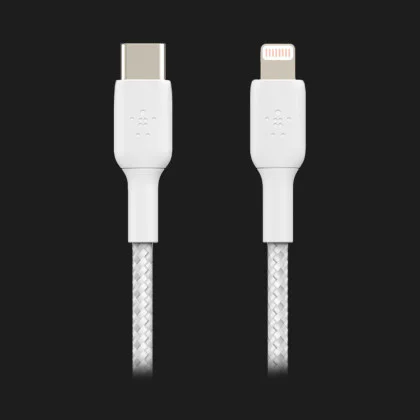 Кабель Belkin Braided USB-С to Lightning 2m (White) в Житомире