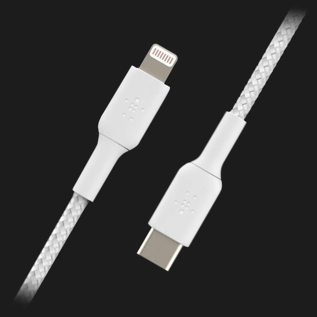 Кабель Belkin Braided USB-С to Lightning 2m (White)