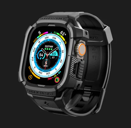 Чохол-ремінець Spigen Rugged Armor Pro для Apple Watch 49 mm (Black)