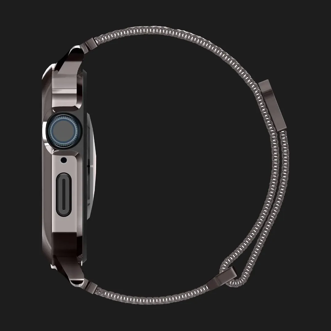 Чехол-ремешок Spigen Metal Fit Pro для Apple Watch 44/45mm (Graphite)
