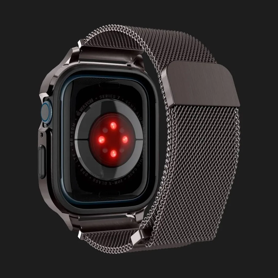 Чехол-ремешок Spigen Metal Fit Pro для Apple Watch 44/45mm (Graphite)