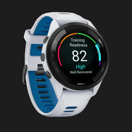 Garmin Forerunner 265 Black Bezel with Whitestone Case and Whitestone/Tidal Blue Silicone Band у Запоріжжі