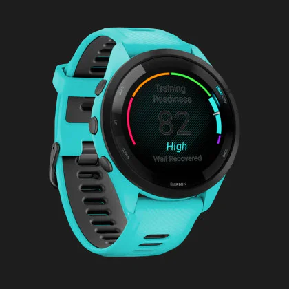 Garmin Forerunner 265 Black Bezel with Aqua Case and Aqua/Black Silicone Band в Камʼянському