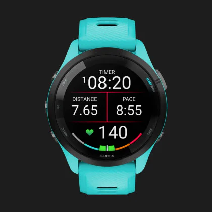 Garmin Forerunner 265 Black Bezel with Aqua Case and Aqua/Black Silicone Band у Запоріжжі