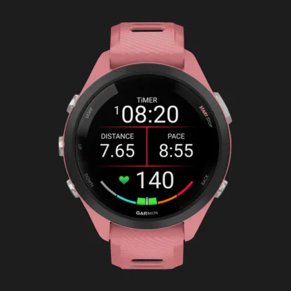 Garmin Forerunner 265S Black Bezel with Light Pink Case and Light Pink/Whitestone Silicone Band в Вараше