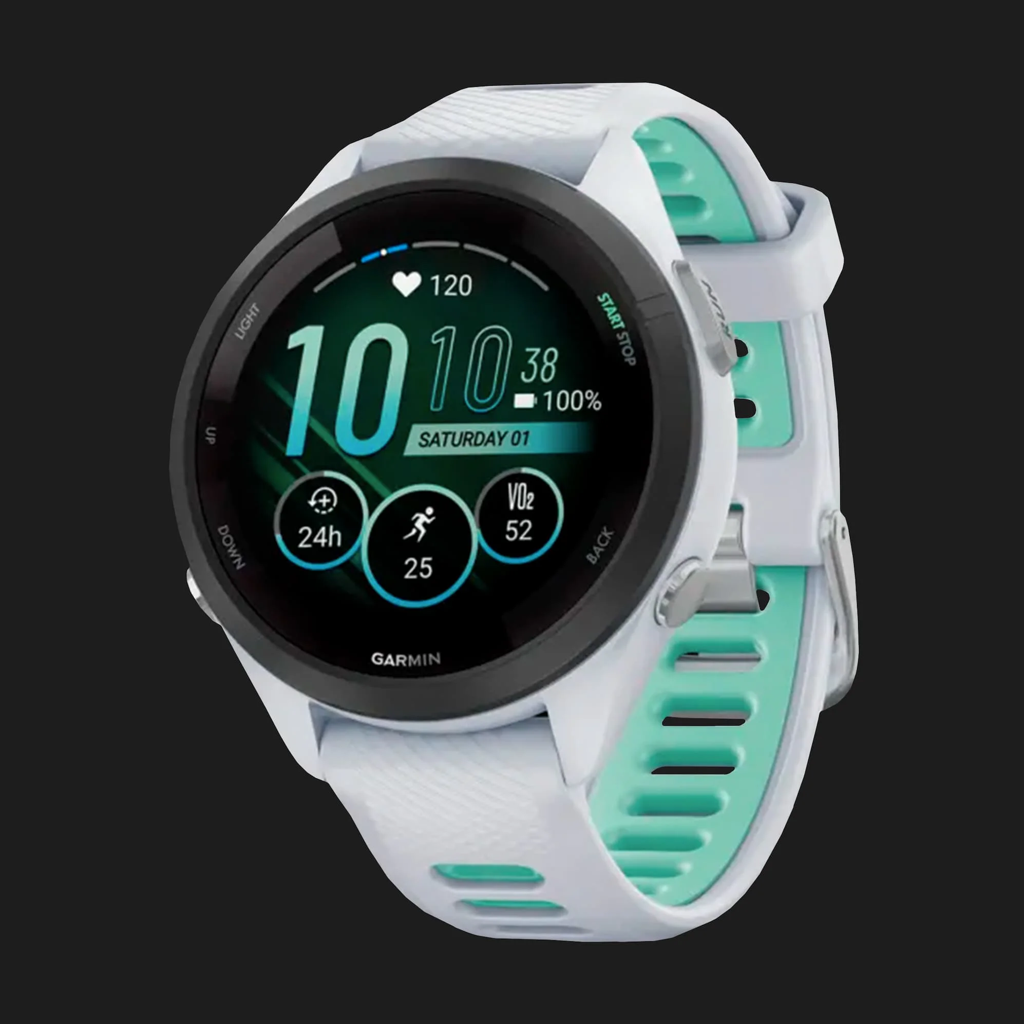Garmin Forerunner 265S Black Bezel, Whitestone Case, Whitestone/Neo Tropic Silicone Band