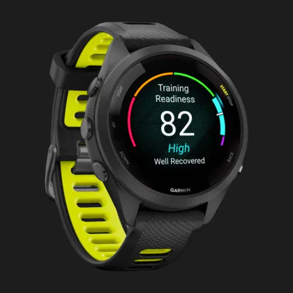 Garmin Forerunner 265S Black Bezel and Case with Black/Amp Yellow Silicone Band в Камʼянському