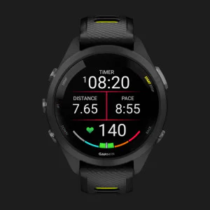 Garmin Forerunner 265S Black Bezel and Case with Black/Amp Yellow Silicone Band Ивано-Франковске