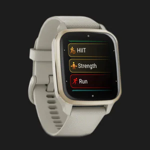 Garmin Venu Sq 2 Music Edition Cream Gold Aluminum Bezel with French Gray Case and Silicone Band