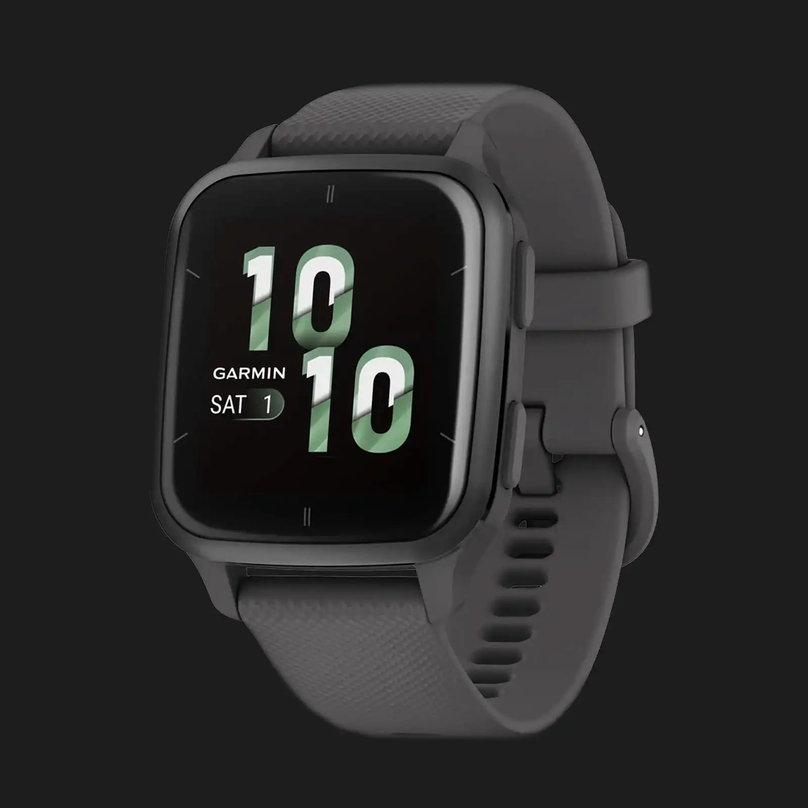 Garmin Venu Sq 2 Slate Aluminum Bezel with Shadow Gray Case and Silicone Band