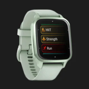 Garmin Venu Sq 2 Metallic Mint Aluminum Bezel with Cool Mint Case and Silicone Band