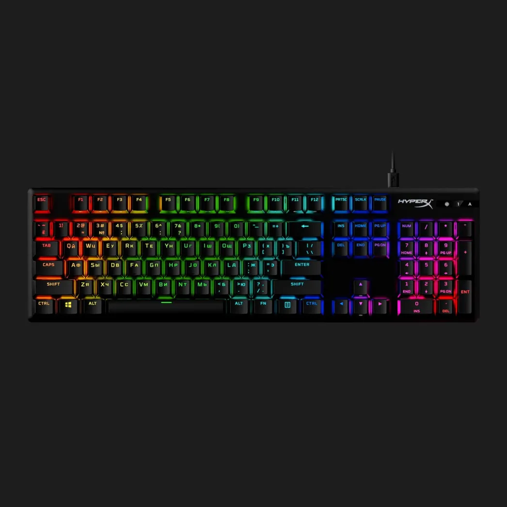 Клавиатура игровая HyperX Alloy Origins Aqua USB RGB PBT (Black) (UA)