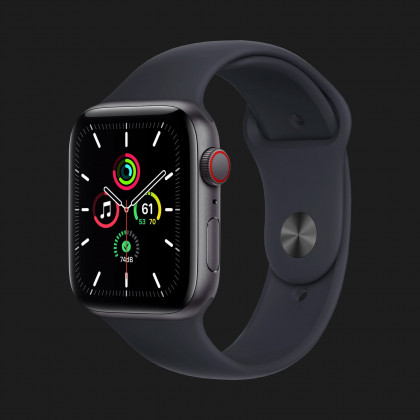 Apple Watch Series SE 44mm GPS + LTE, Space Gray with Midnight Sport Band (MKRR3/MKT33) в Хусті