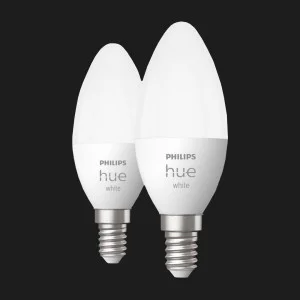 Розумна лампа Philips Hue E14, 5.5W (40Вт), 2700K, White, ZigBee, Bluetooth, регулювання яскравості, 2шт в Чернівцях