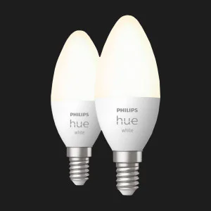 Розумна лампа Philips Hue E14, 5.5W (40Вт), 2700K, White, ZigBee, Bluetooth, регулювання яскравості, 2шт в Чернівцях