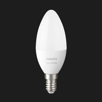 Розумна лампа Philips Hue E14, 5.5W(40Вт), 2700K, Bluetooth, з регулюванням яскравості світла (White) в Києві