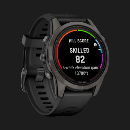 Garmin Fenix 7S Pro Sapphire Solar Carbon Gray DLC Titanium with Black Band в Хусті