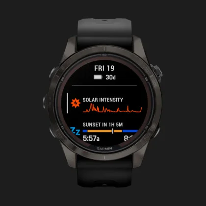 Garmin Fenix 7S Pro Sapphire Solar Carbon Gray DLC Titanium with Black Band в Хусті