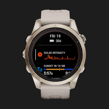 Garmin Fenix 7S Pro Sapphire Solar Soft Gold with Light Sand Band у Запоріжжі