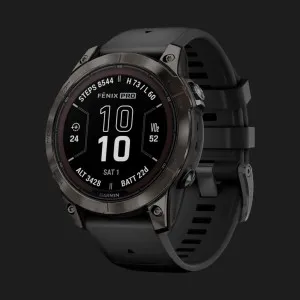 Garmin Fenix 7 Pro Sapphire Solar Carbon Gray DLC Titanium with Black Band