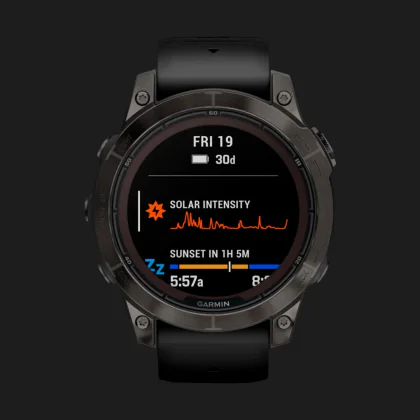 Garmin Fenix 7 Pro Sapphire Solar Carbon Gray DLC Titanium with Black Band в Кам'янці - Подільскому