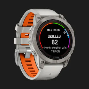 Garmin Fenix 7 Pro Sapphire Solar Titanium with Fog Gray/Ember Orange Band в Бродах