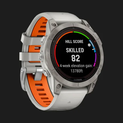 Garmin Fenix 7 Pro Sapphire Solar Titanium with Fog Gray/Ember Orange Band