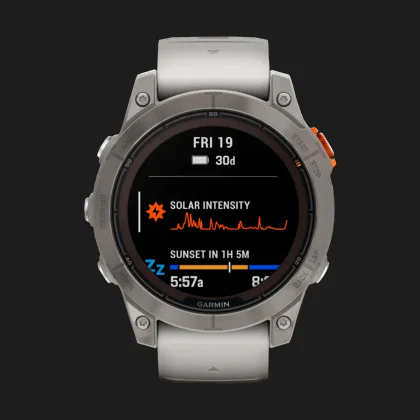 Garmin Fenix 7 Pro Sapphire Solar Titanium with Fog Gray/Ember Orange Band