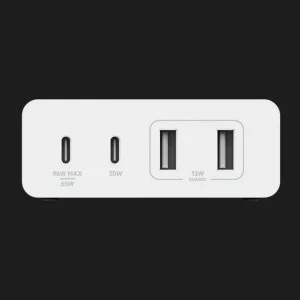 Зарядное устройство Belkin 4-Port GaN 108W 2x USB-C, 2x USB-A (White) в Хмельницком