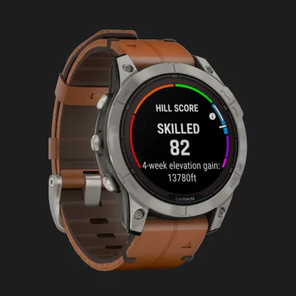 Garmin Fenix 7 Pro Sapphire Solar Titanium with Chestnut Leather Band в Кам'янці - Подільскому